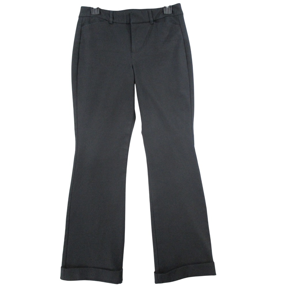 Black Bootcut Cuffed Dress Pants Mid Rise Professional Trousers Size 8